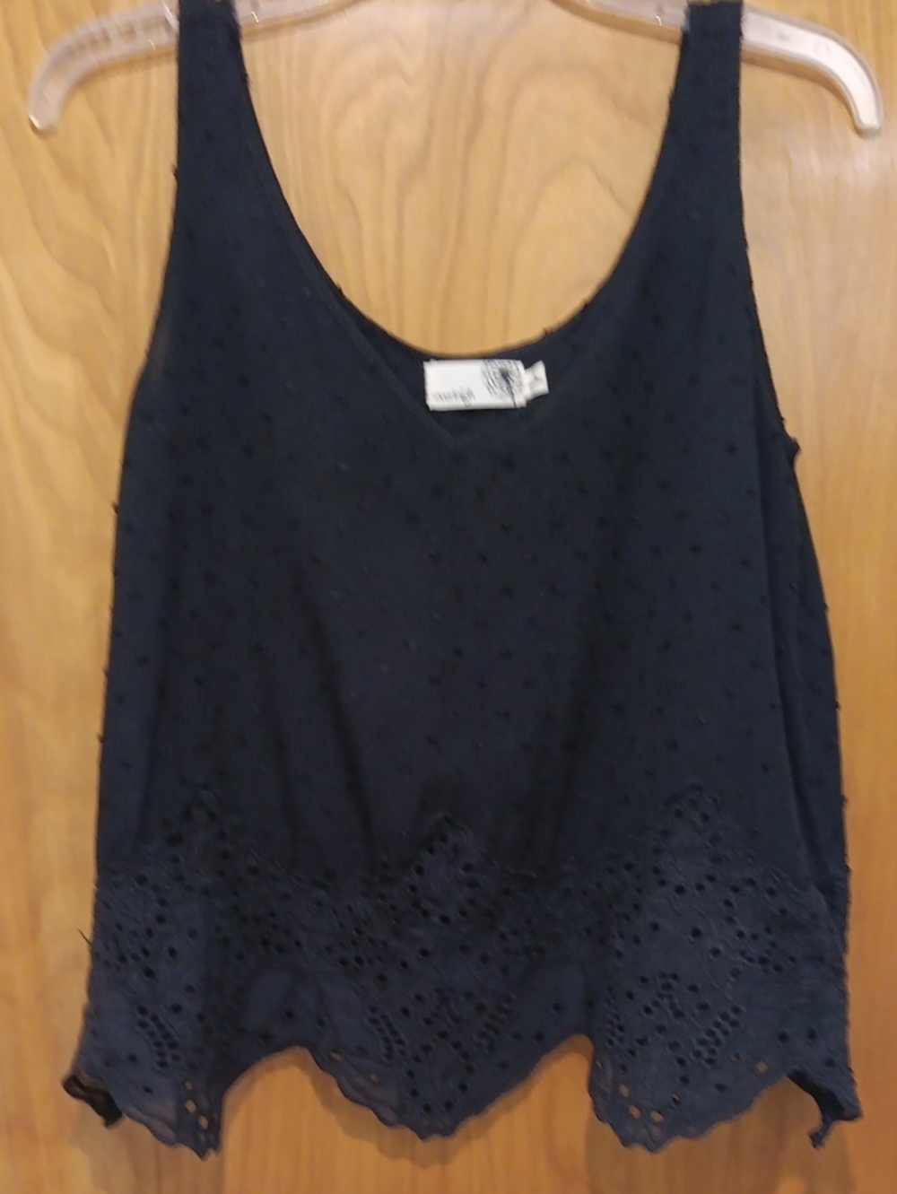 Everleigh Black Eyelet Scalloped Hem Top